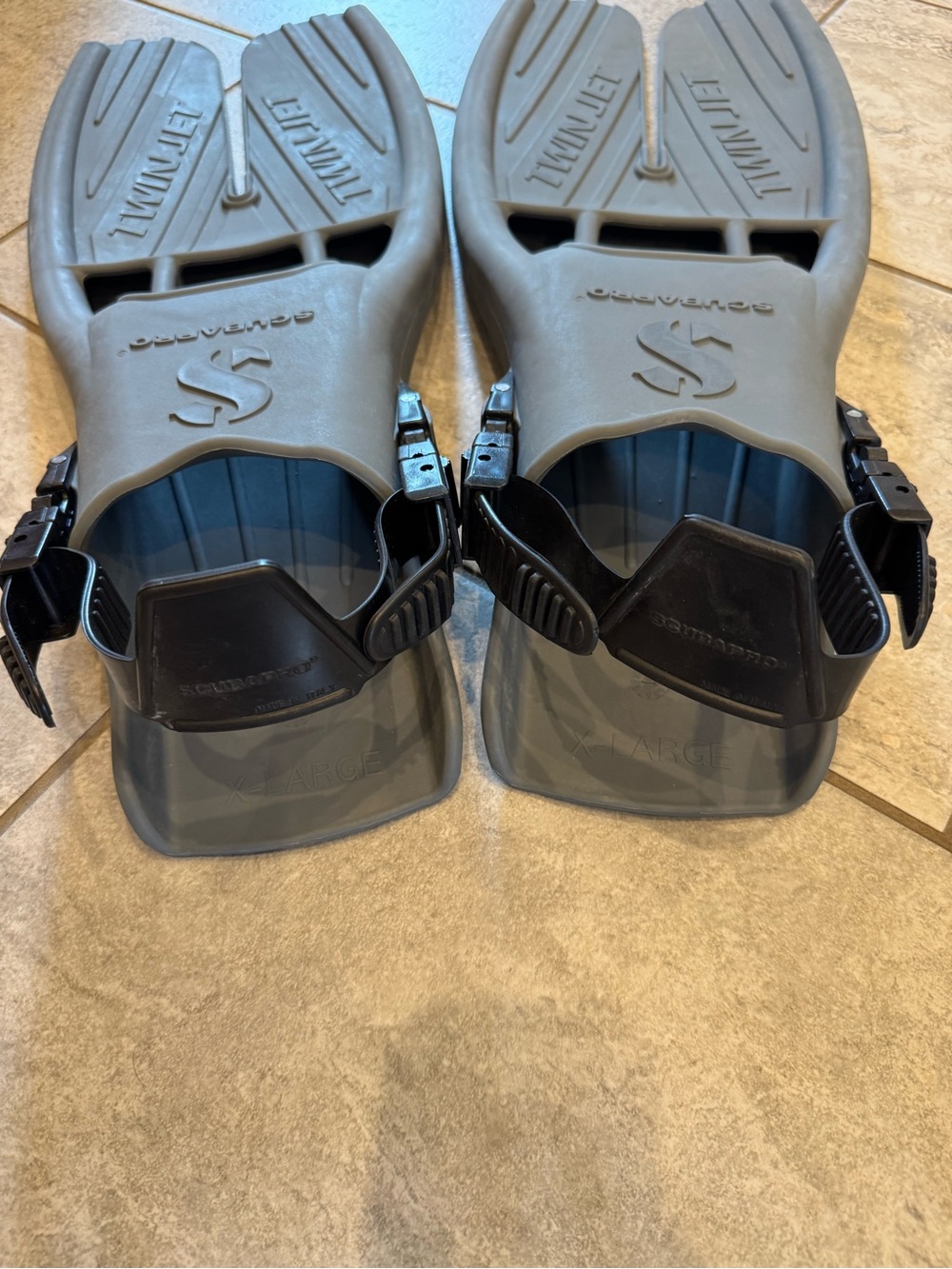 Scubapro Men’s Gray Twin Jet Open Heel Fins XL - Picture 2 of 3